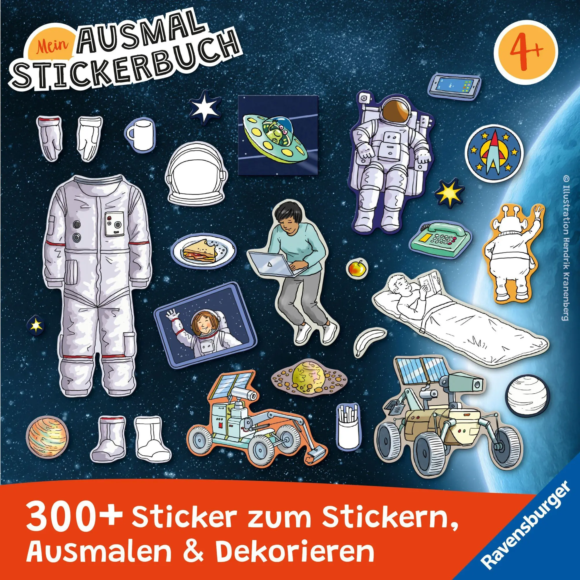 Bild: 9783473488575 | Mein Ausmalstickerbuch - Weltraum | Elena Bruns | Taschenbuch | 24 S.