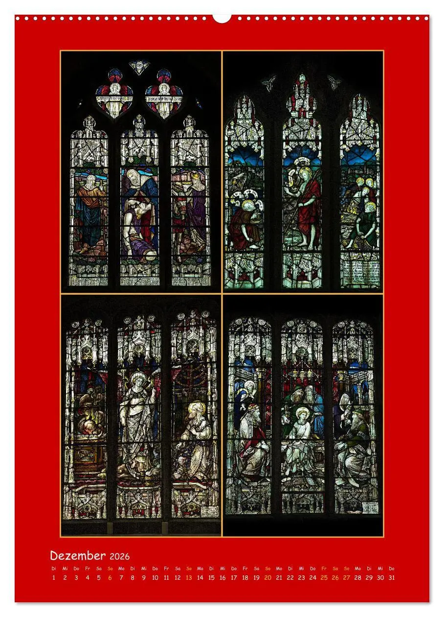 Bild: 9783516288575 | Glasmalerei englischer Kirchen (Wandkalender 2026 DIN A2 hoch),...