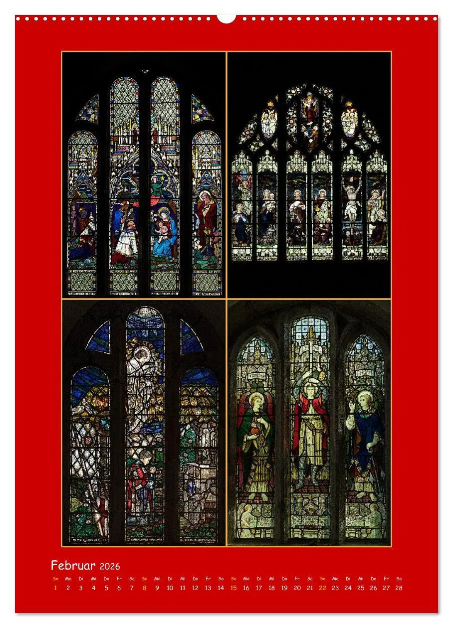 Bild: 9783516288575 | Glasmalerei englischer Kirchen (Wandkalender 2026 DIN A2 hoch),...