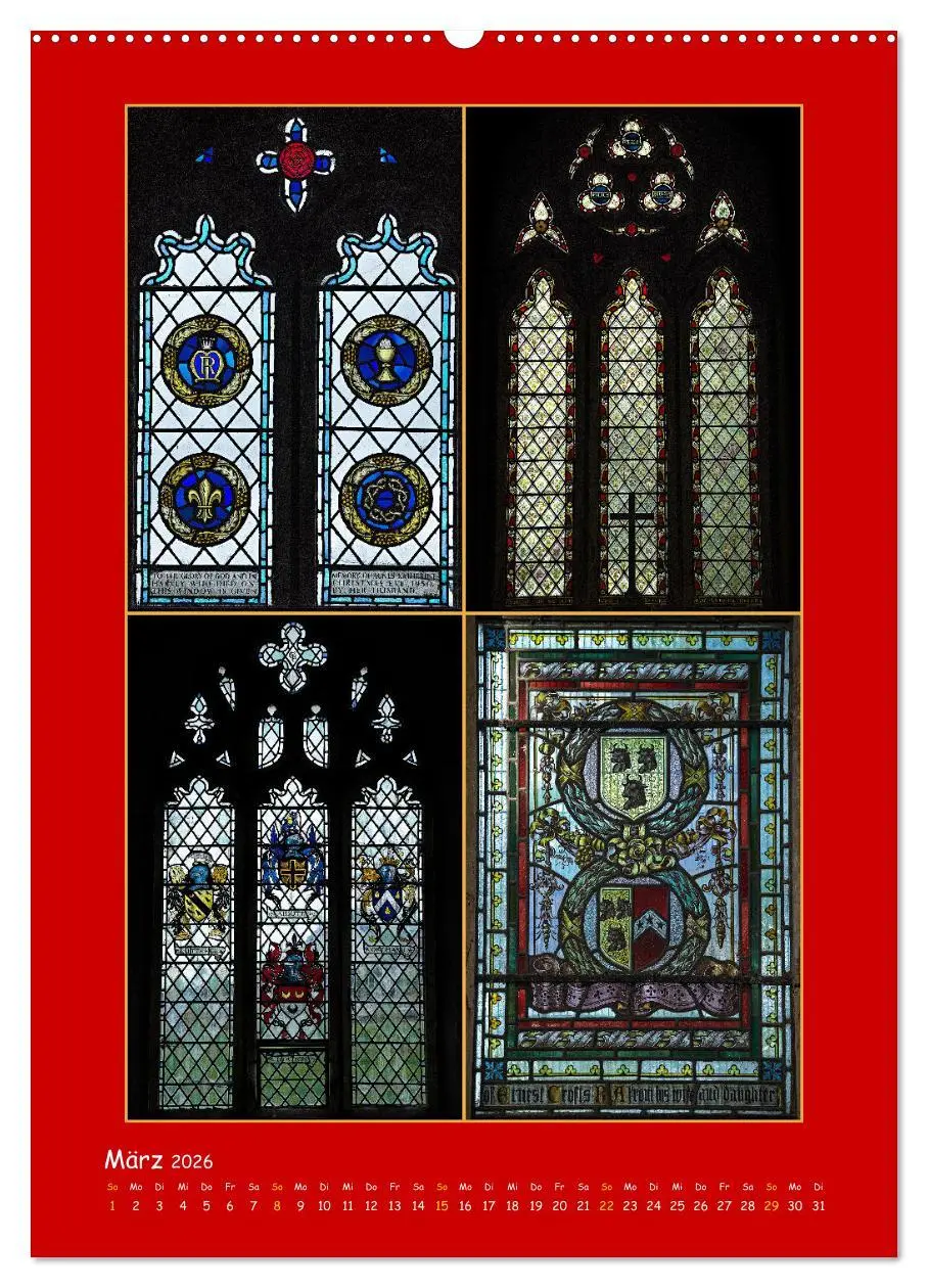 Bild: 9783516288575 | Glasmalerei englischer Kirchen (Wandkalender 2026 DIN A2 hoch),...