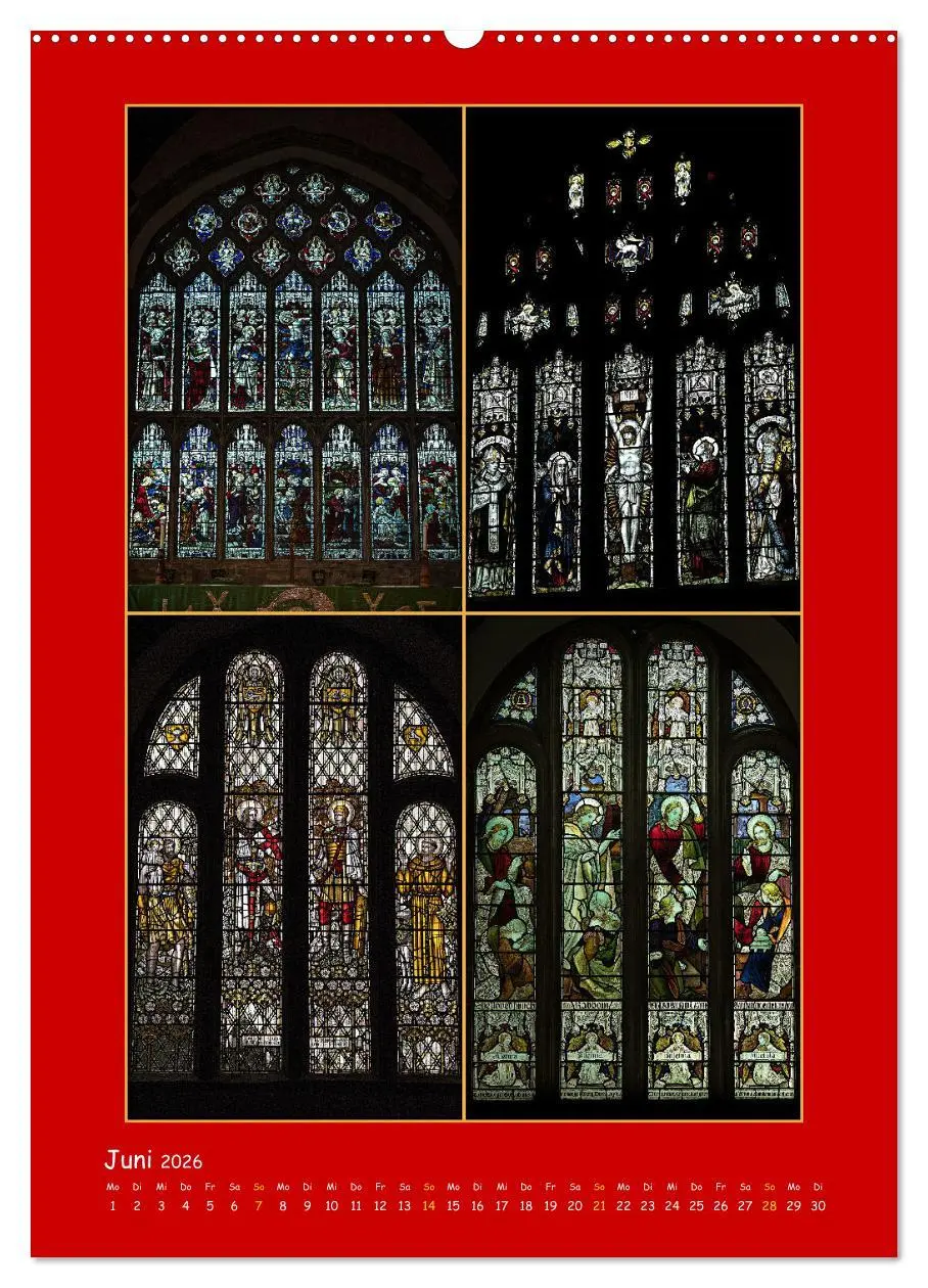 Bild: 9783516288575 | Glasmalerei englischer Kirchen (Wandkalender 2026 DIN A2 hoch),...
