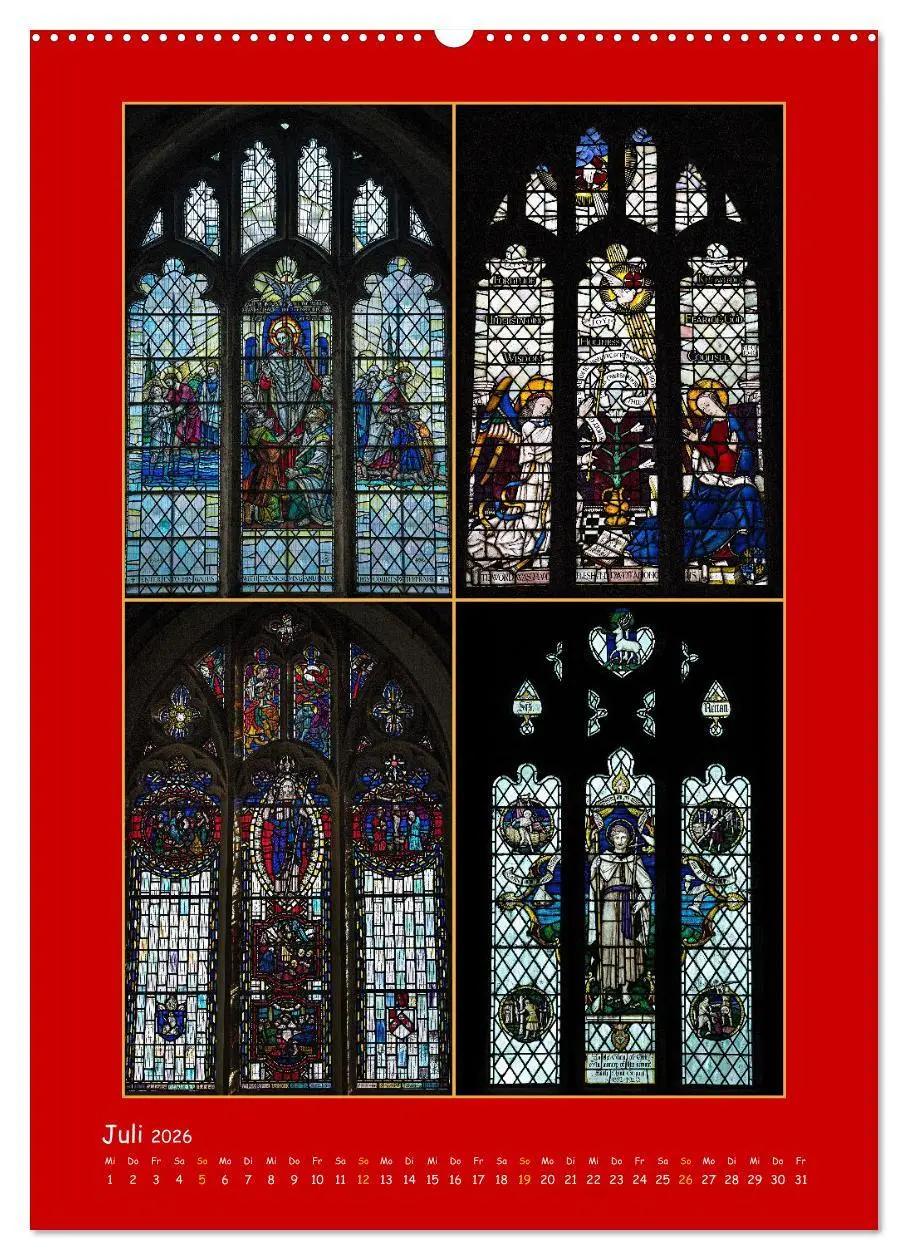 Bild: 9783516288575 | Glasmalerei englischer Kirchen (Wandkalender 2026 DIN A2 hoch),...