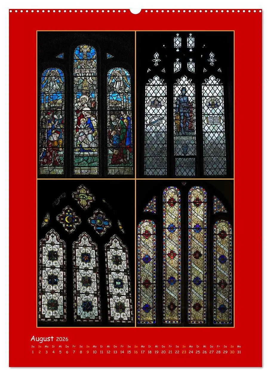Bild: 9783516288575 | Glasmalerei englischer Kirchen (Wandkalender 2026 DIN A2 hoch),...