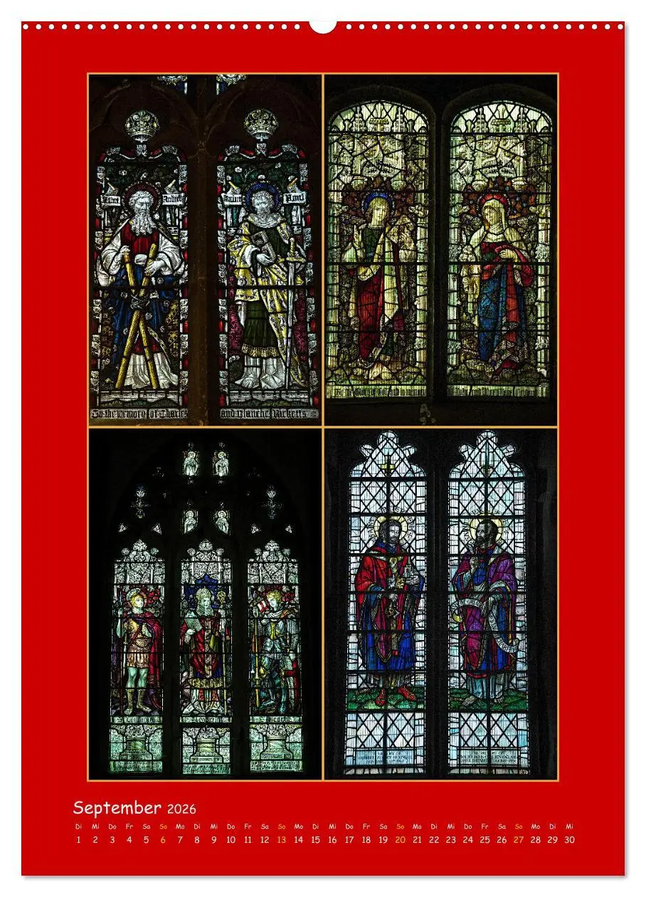 Bild: 9783516288575 | Glasmalerei englischer Kirchen (Wandkalender 2026 DIN A2 hoch),...