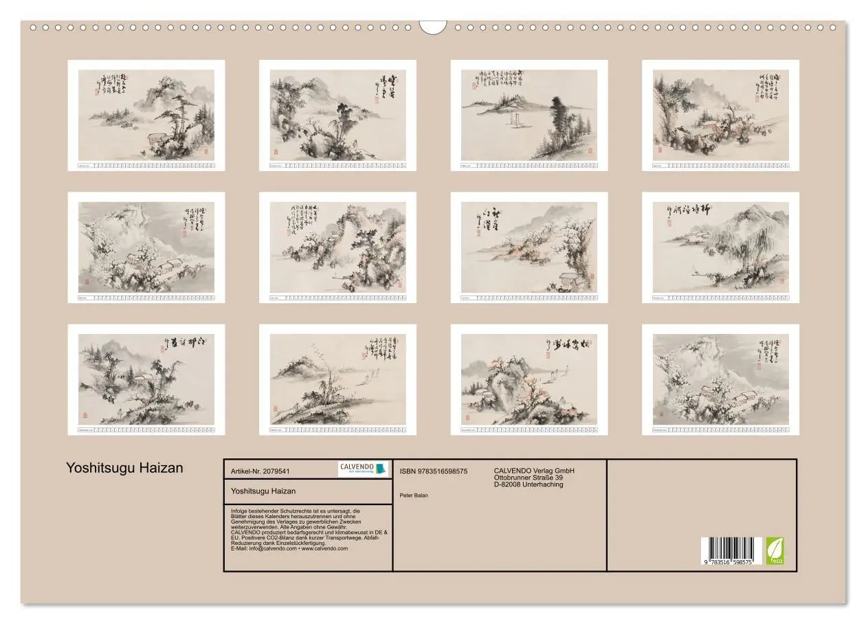 Bild: 9783516598575 | Yoshitsugu Haizan (Wandkalender 2026 DIN A2 quer), CALVENDO...