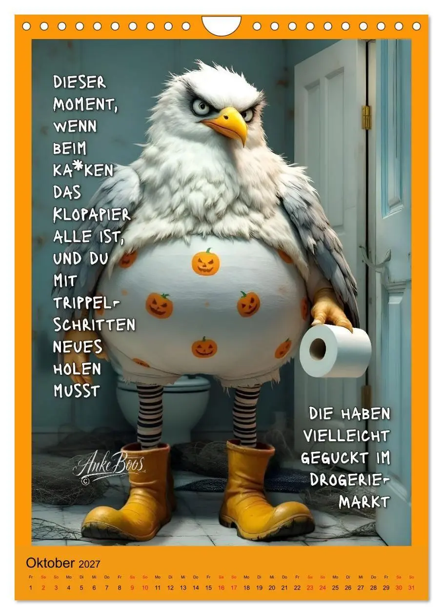 Bild: 9783594258675 | Böse Möwen - Kackkalender fürs Klo (Wandkalender 2027 DIN A4 hoch),...