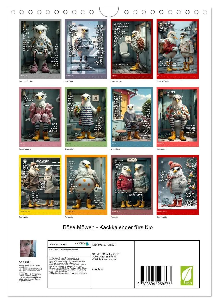 Bild: 9783594258675 | Böse Möwen - Kackkalender fürs Klo (Wandkalender 2027 DIN A4 hoch),...