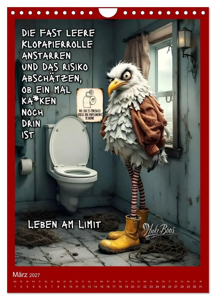 Bild: 9783594258675 | Böse Möwen - Kackkalender fürs Klo (Wandkalender 2027 DIN A4 hoch),...