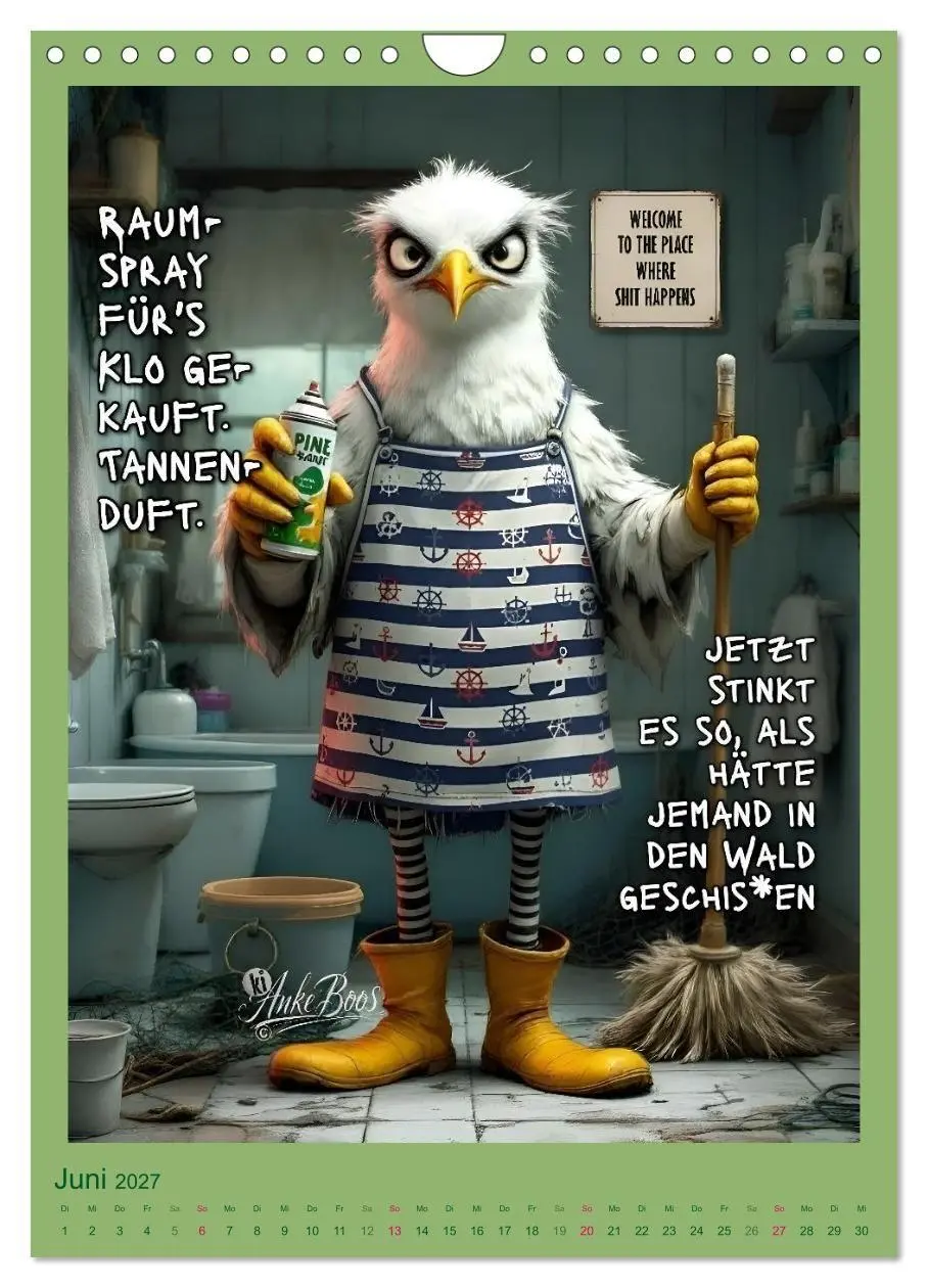 Bild: 9783594258675 | Böse Möwen - Kackkalender fürs Klo (Wandkalender 2027 DIN A4 hoch),...