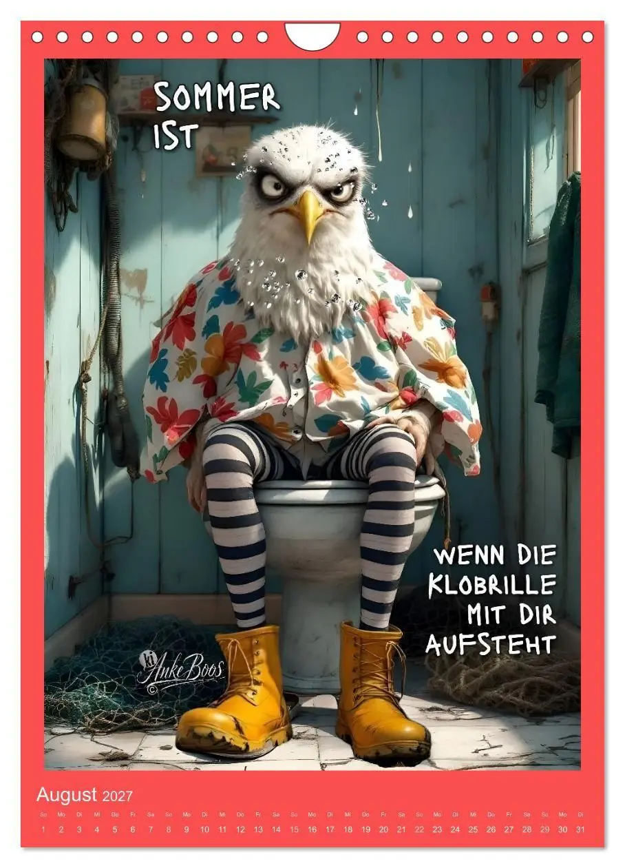 Bild: 9783594258675 | Böse Möwen - Kackkalender fürs Klo (Wandkalender 2027 DIN A4 hoch),...