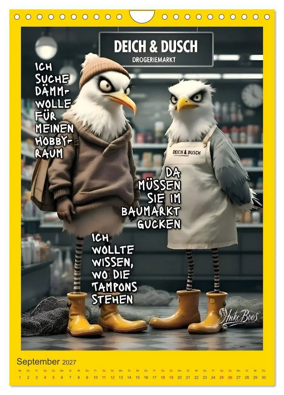 Bild: 9783594258675 | Böse Möwen - Kackkalender fürs Klo (Wandkalender 2027 DIN A4 hoch),...