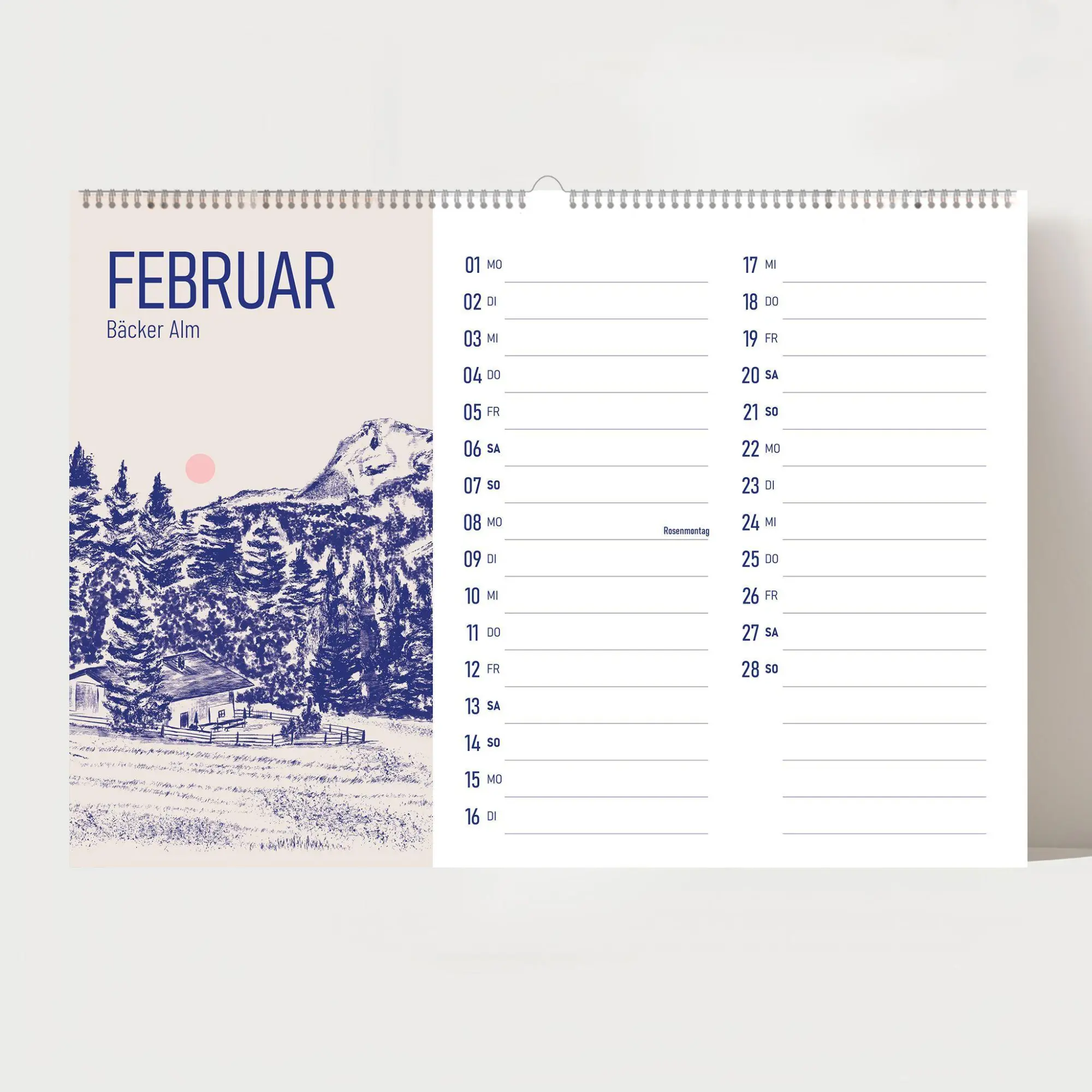 Bild: 9783690288675 | Alm Kalender 2027 - Chiemgauer Alpen Handgezeichneter Wandkalender...