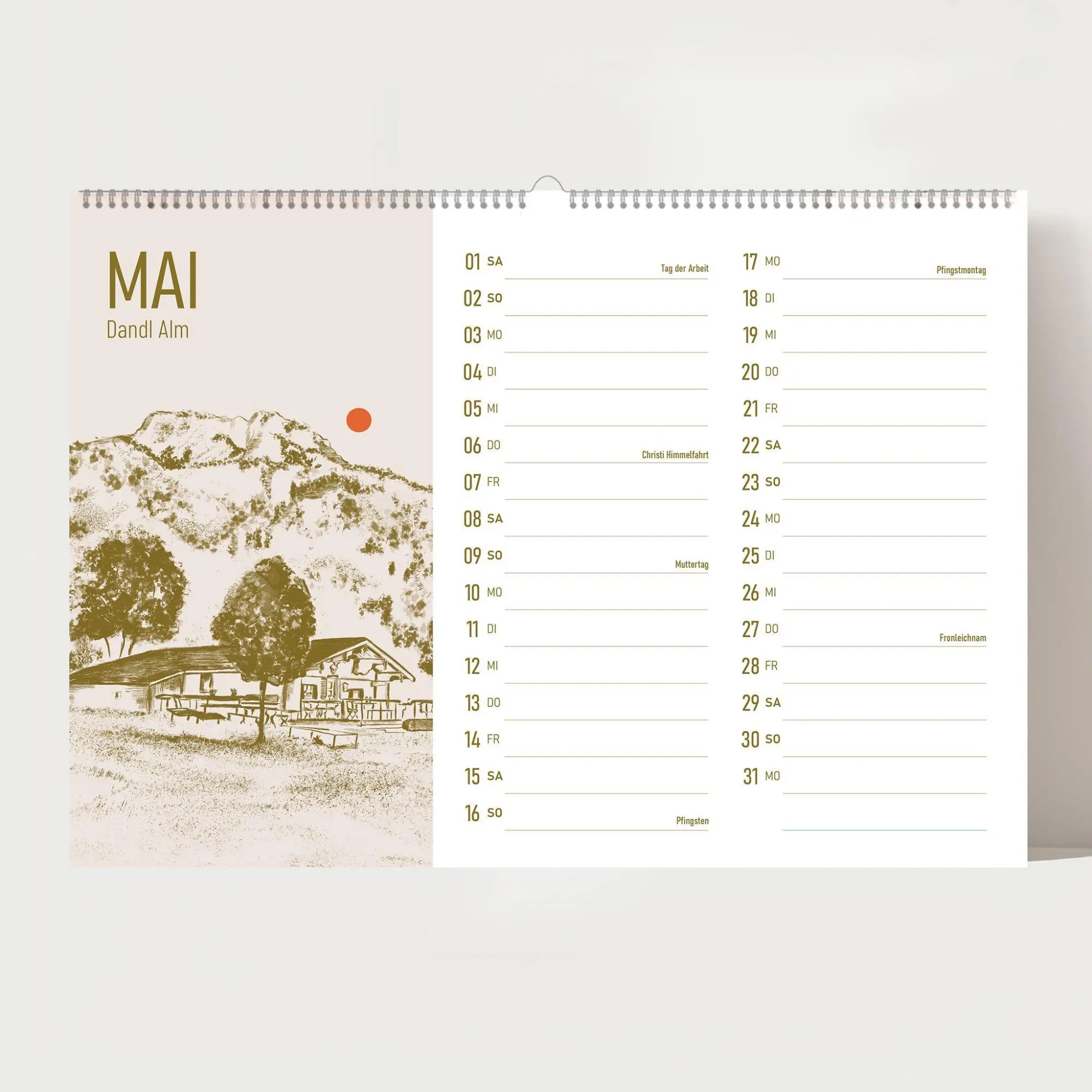 Bild: 9783690288675 | Alm Kalender 2027 - Chiemgauer Alpen Handgezeichneter Wandkalender...
