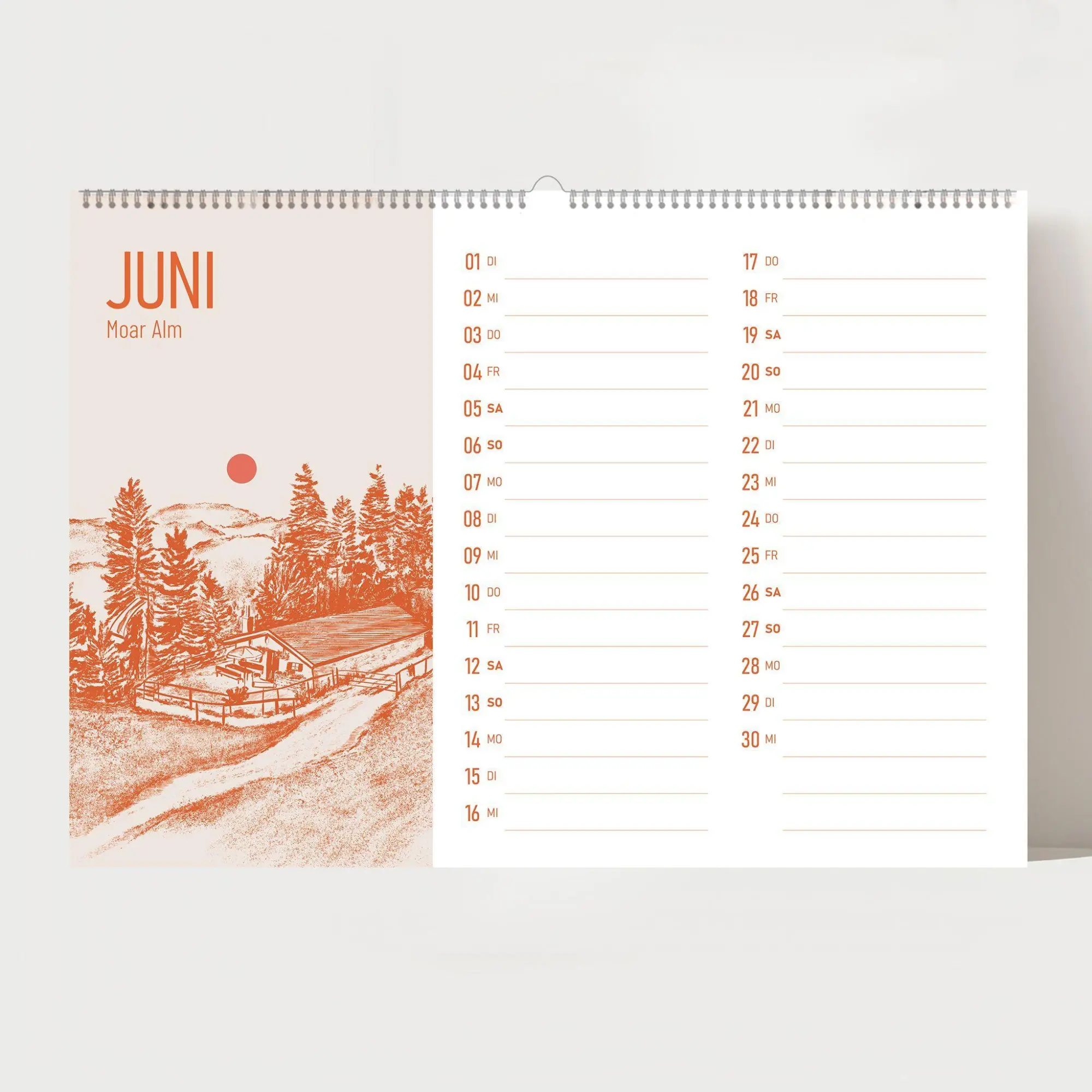 Bild: 9783690288675 | Alm Kalender 2027 - Chiemgauer Alpen Handgezeichneter Wandkalender...