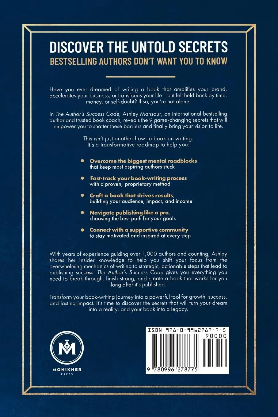 Rückseite: 9780996278775 | The Author's Success Code | Ashley Mansour | Taschenbuch | Englisch