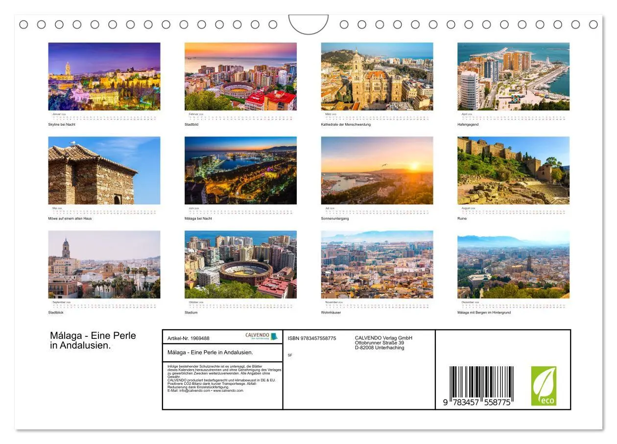 Bild: 9783457558775 | Málaga - Eine Perle in Andalusien. (Wandkalender 2026 DIN A4 quer),...
