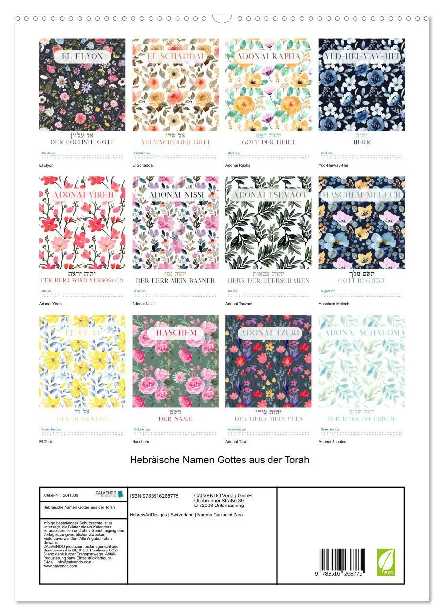 Bild: 9783516268775 | Hebräische Namen Gottes aus der Torah (hochwertiger Premium...