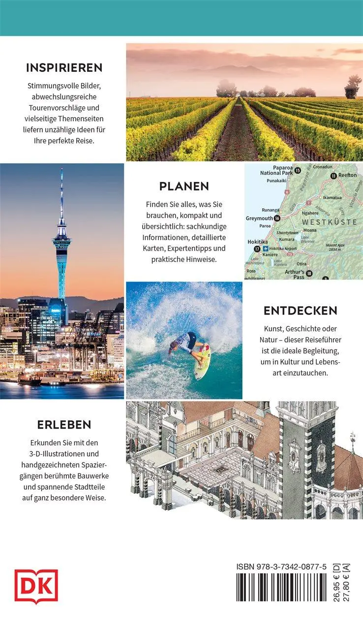 Rückseite: 9783734208775 | Vis-à-Vis Reiseführer Neuseeland | DK Verlag - Reise | Taschenbuch