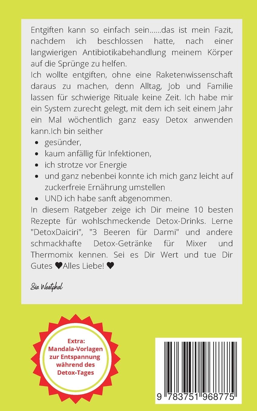 Rückseite: 9783751968775 | Detox Quickies | Sia Westphal | Taschenbuch | 80 S. | Deutsch | 2020