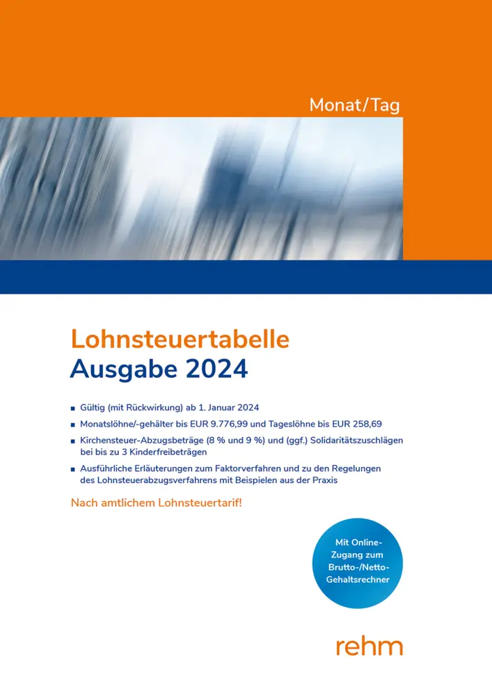 Cover: 9783807328775 | Lohnsteuertabelle Monat/Tag 2024 | Taschenbuch | Deutsch | rehm