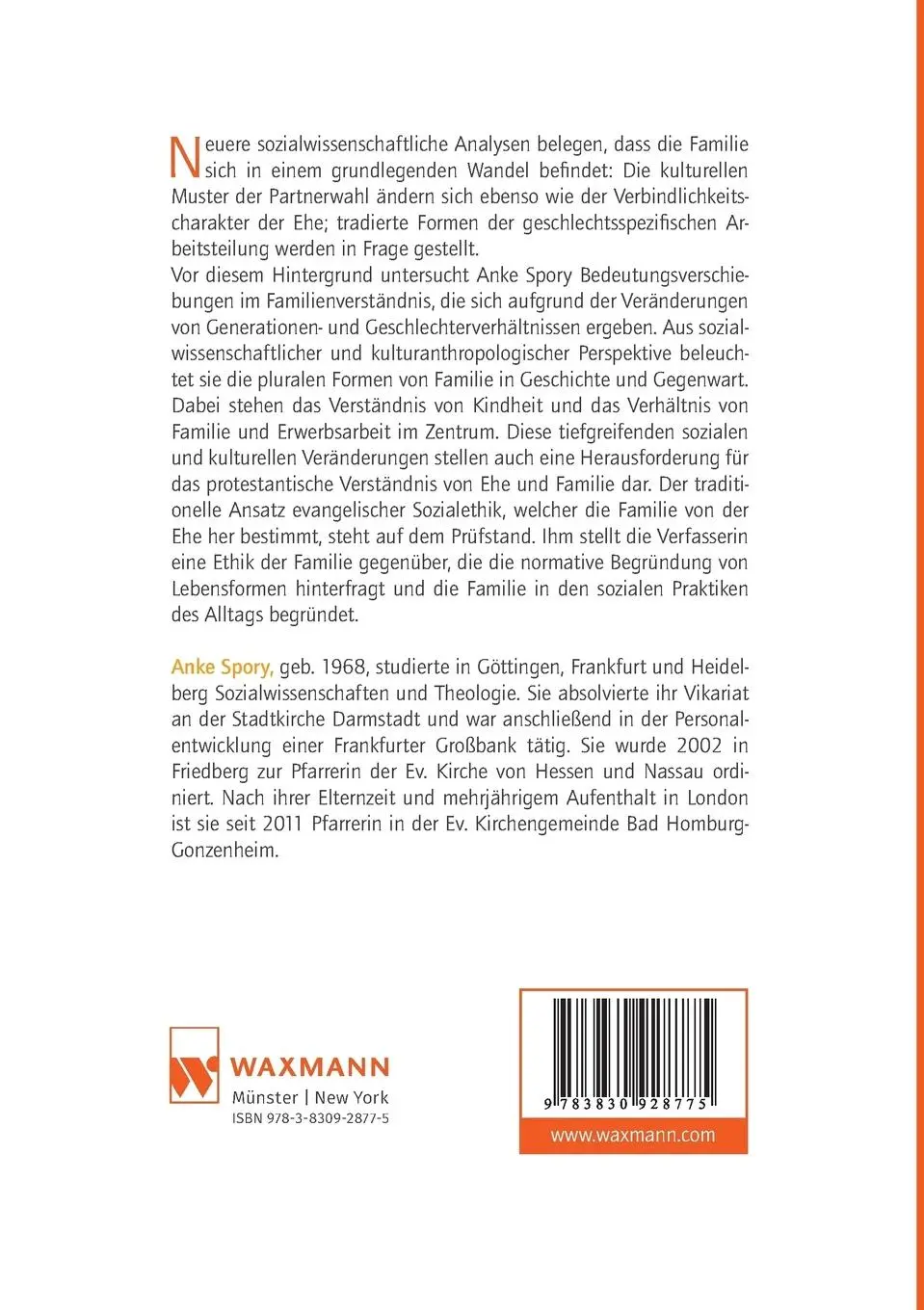 Rückseite: 9783830928775 | Familie im Wandel | Anke Spory | Taschenbuch | 228 S. | Deutsch | 2017