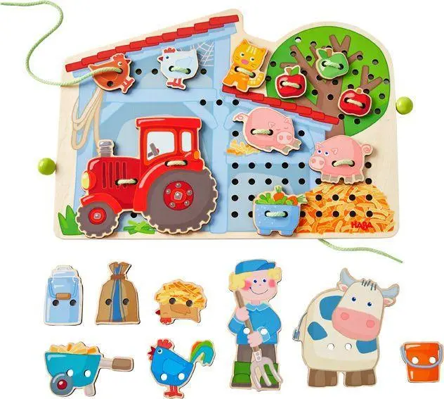 Cover: 4010168248875 | HABA Fädelspiel Bauernhof (Kinderspiel) | Papp-Deckel und Papp-Boden