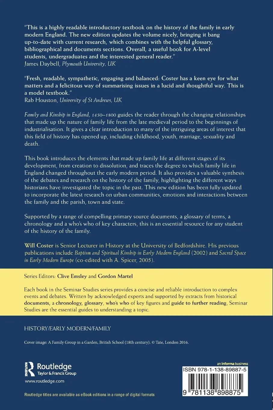 Rückseite: 9781138898875 | Family and Kinship in England 1450-1800 | Will Coster | Taschenbuch