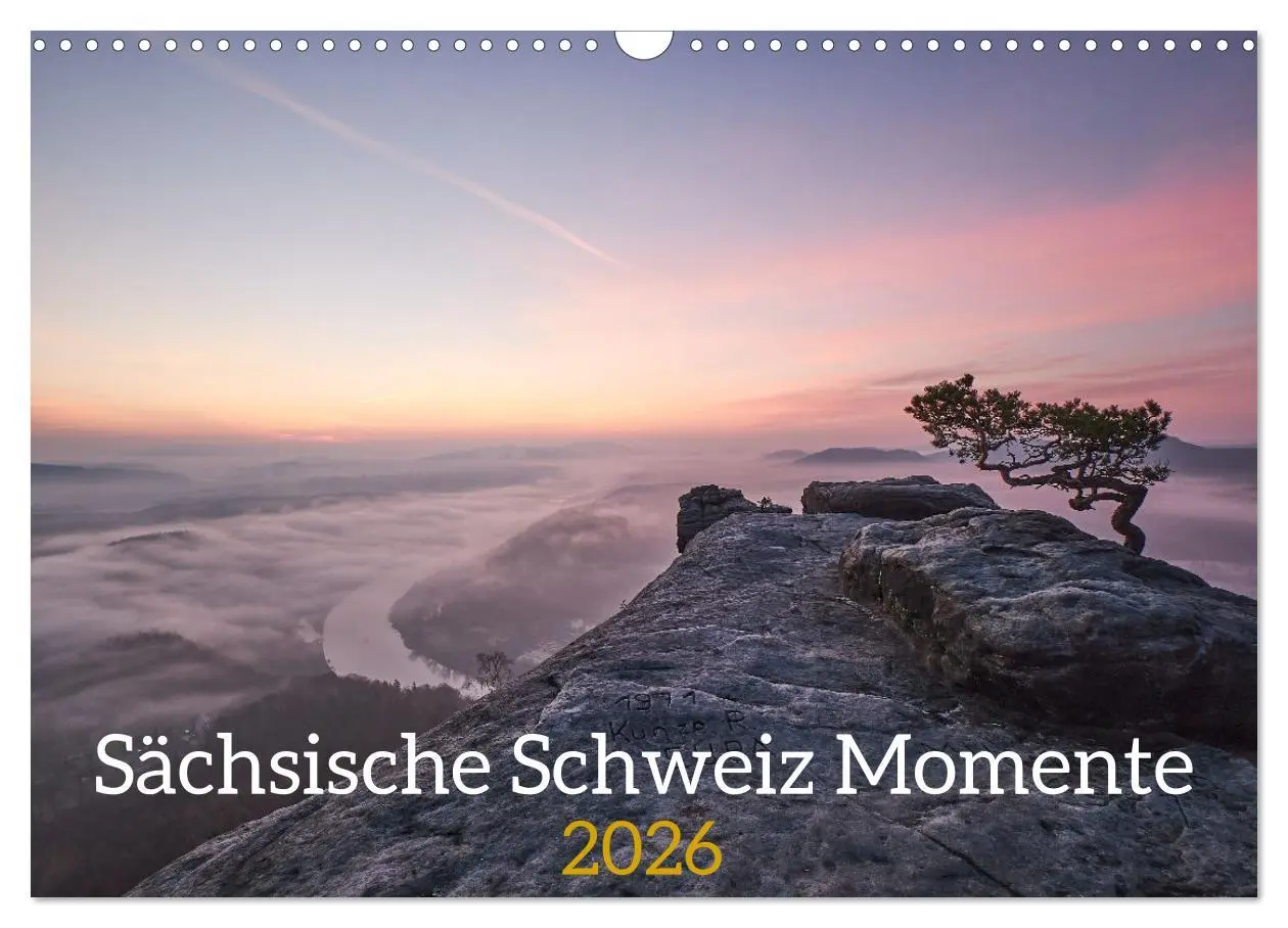 Cover: 9783457548875 | Sächsische Schweiz Momente 2026 (Wandkalender 2026 DIN A3 quer),...
