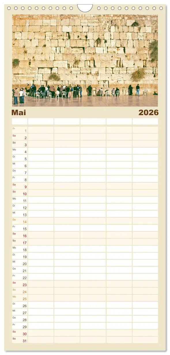 Bild: 9783516498875 | Familienplaner 2026 - Zwischen Tradition und Moderne: Israel mit 5...
