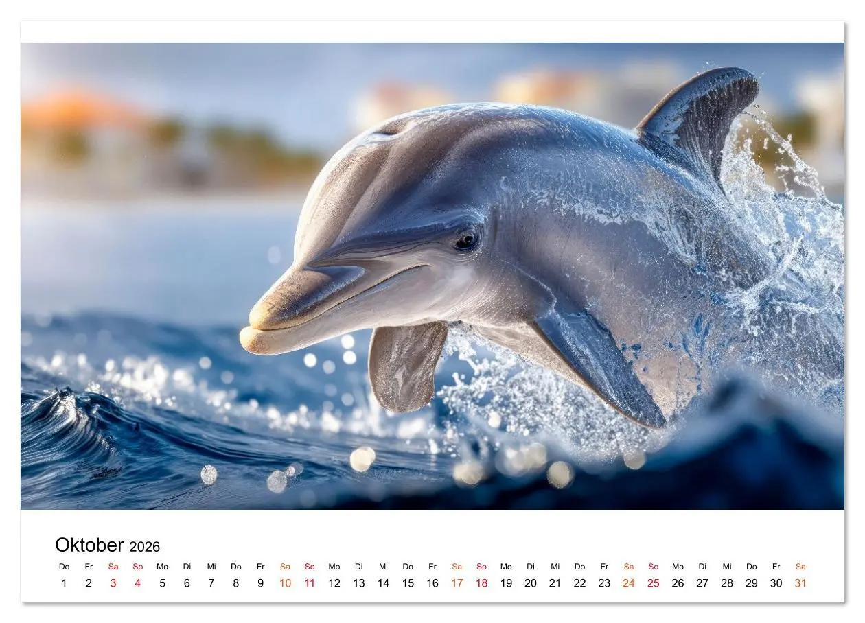 Bild: 9783516638875 | Delfine - ein Jahr voller Meer (hochwertiger Premium Wandkalender...