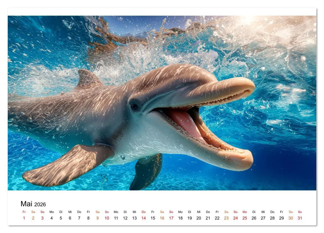 Bild: 9783516638875 | Delfine - ein Jahr voller Meer (hochwertiger Premium Wandkalender...