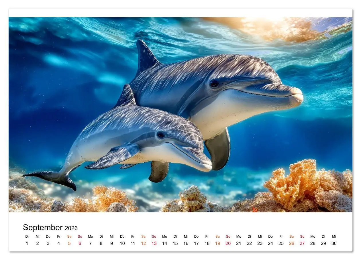 Bild: 9783516638875 | Delfine - ein Jahr voller Meer (hochwertiger Premium Wandkalender...