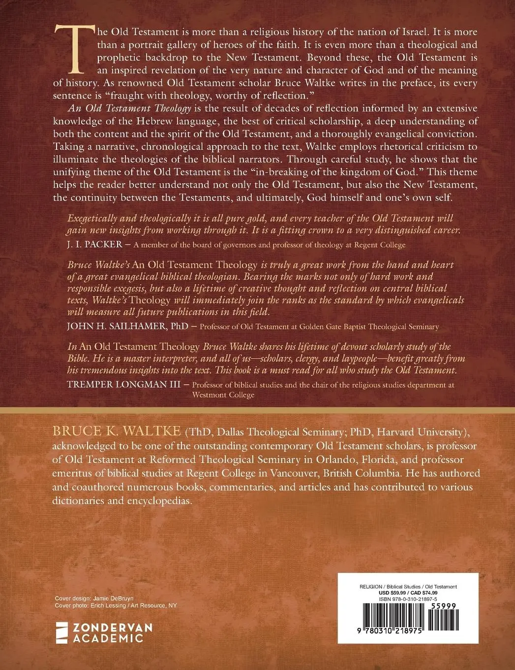 Rückseite: 9780310218975 | Old Testament Theology Hardcover | Bruce Waltke | Buch | Gebunden