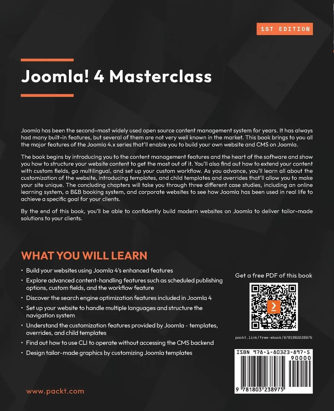 Rückseite: 9781803238975 | Joomla! 4 Masterclass | Luca Marzo | Taschenbuch | Englisch | 2023