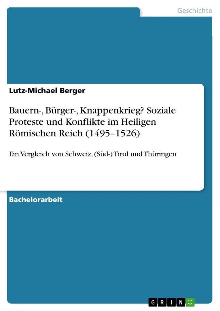 Cover: 9783389158975 | Bauern-, Bürger-, Knappenkrieg? Soziale Proteste und Konflikte im...