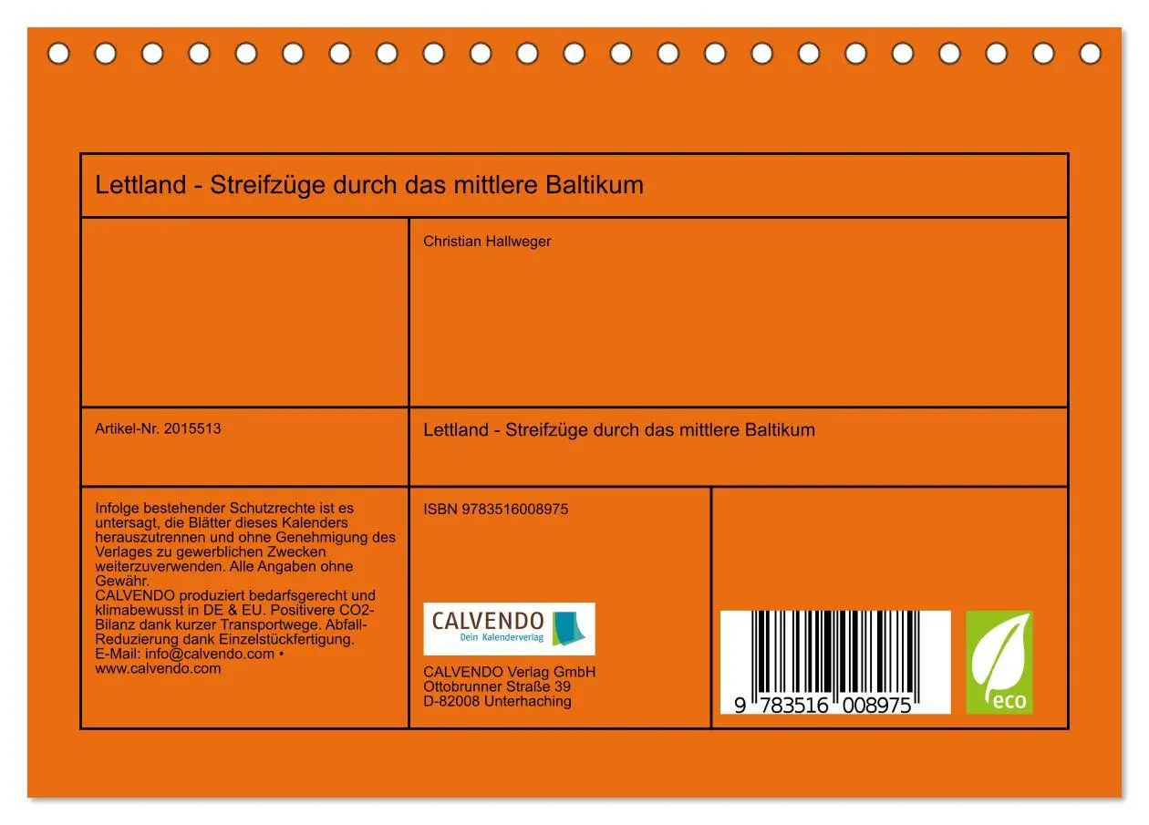 Bild: 9783516008975 | Lettland - Streifzüge durch das mittlere Baltikum (Tischkalender...
