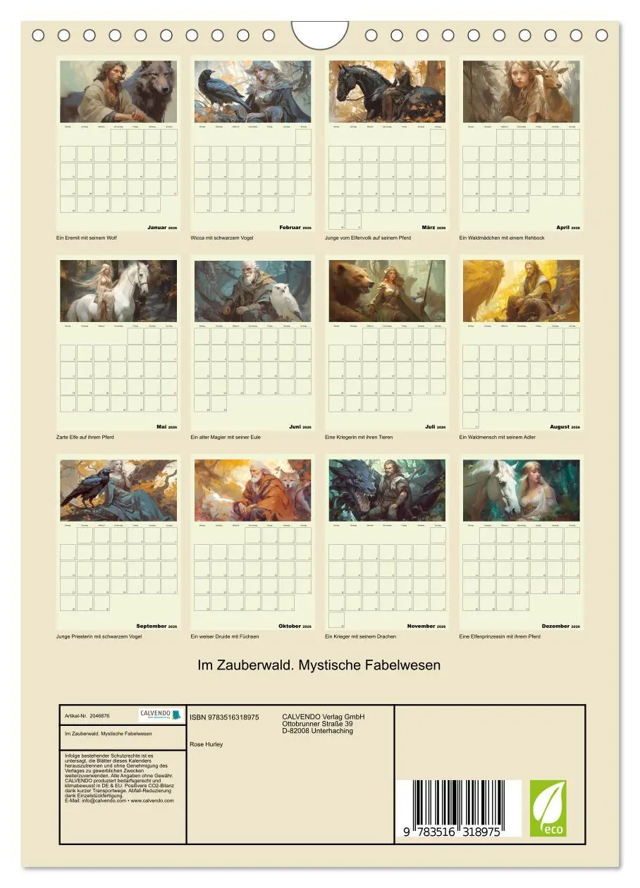Bild: 9783516318975 | Im Zauberwald. Mystische Fabelwesen (Wandkalender 2026 DIN A4...
