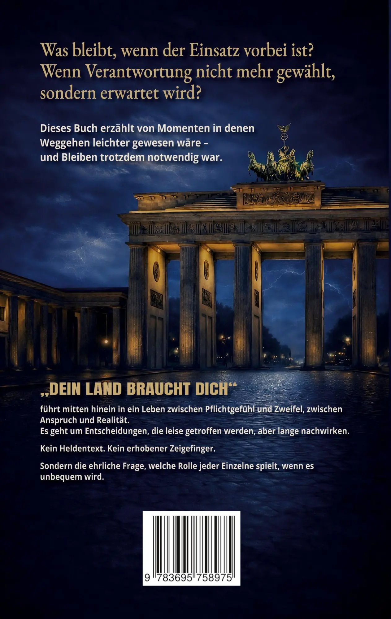 Rückseite: 9783695758975 | Dein Land braucht Dich | Jonas J. Witzgall | Taschenbuch | 84 S.