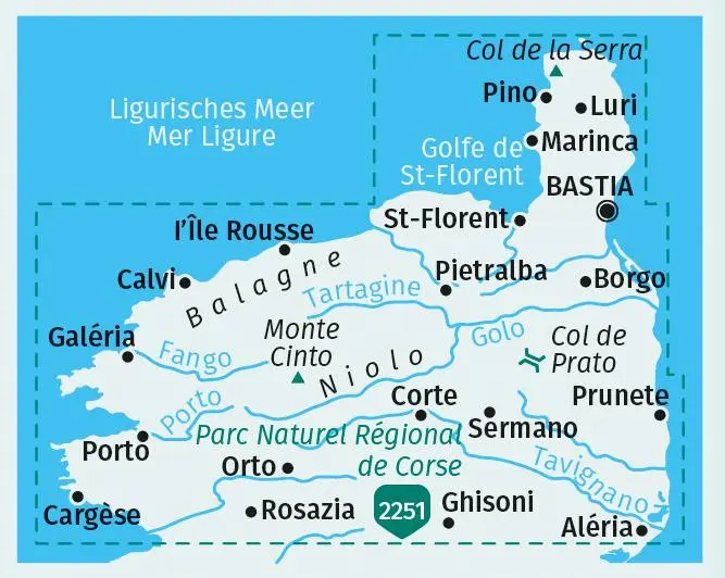 Bild: 9783991218975 | KOMPASS Wanderkarten-Set 2250 Korsika Nord, Corse du Nord,...