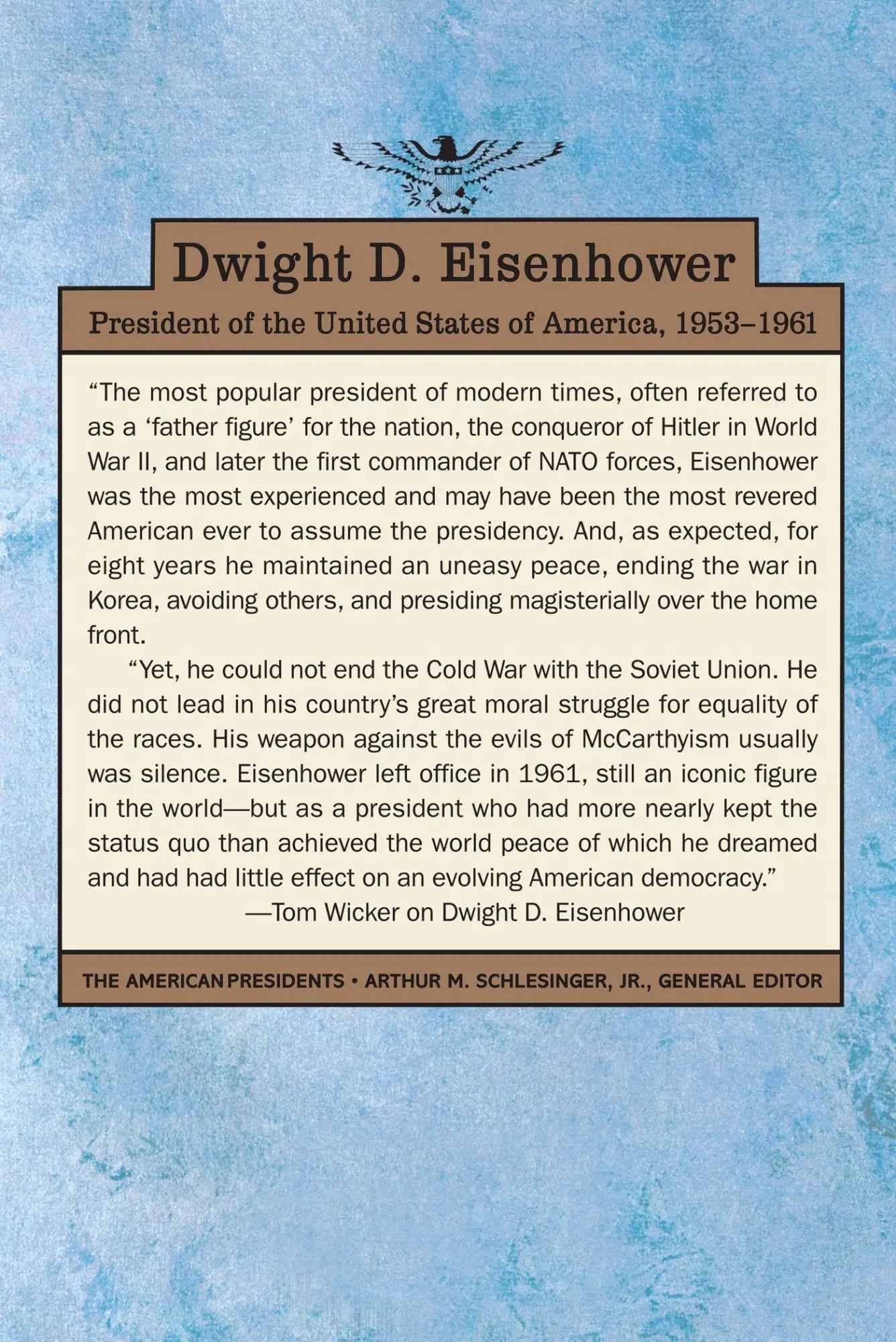 Rückseite: 9780805069075 | Dwight D. Eisenhower | Tom Wicker | Buch | Englisch | 2002