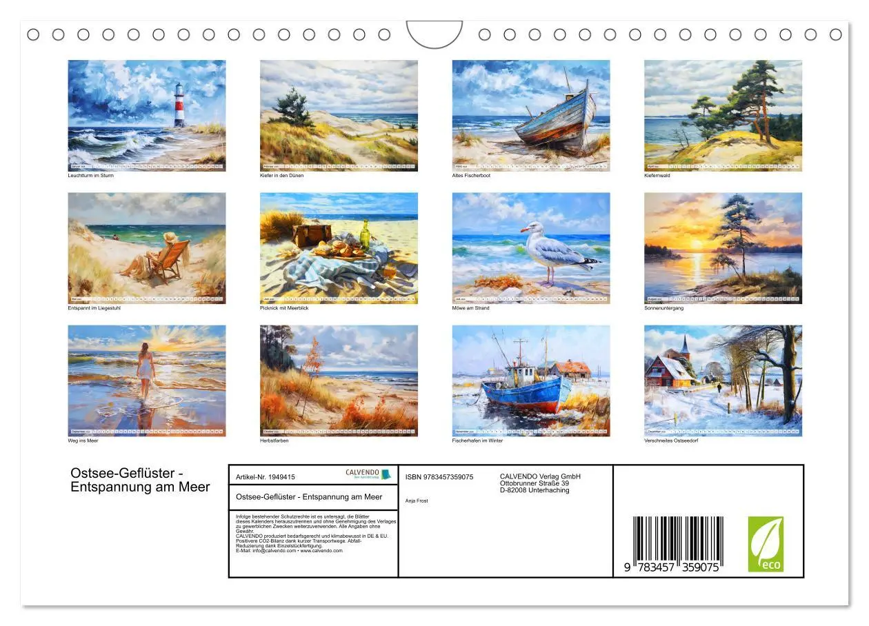 Bild: 9783457359075 | Ostsee-Geflüster - Entspannung am Meer (Wandkalender 2026 DIN A4...