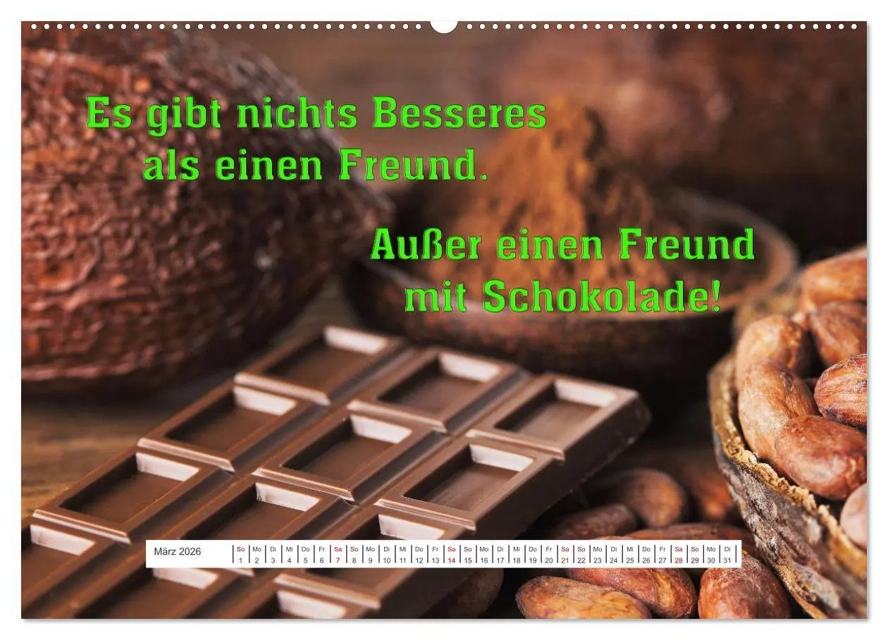 Bild: 9783457599075 | Schokoladen-Poesie (Wandkalender 2026 DIN A2 quer), CALVENDO...