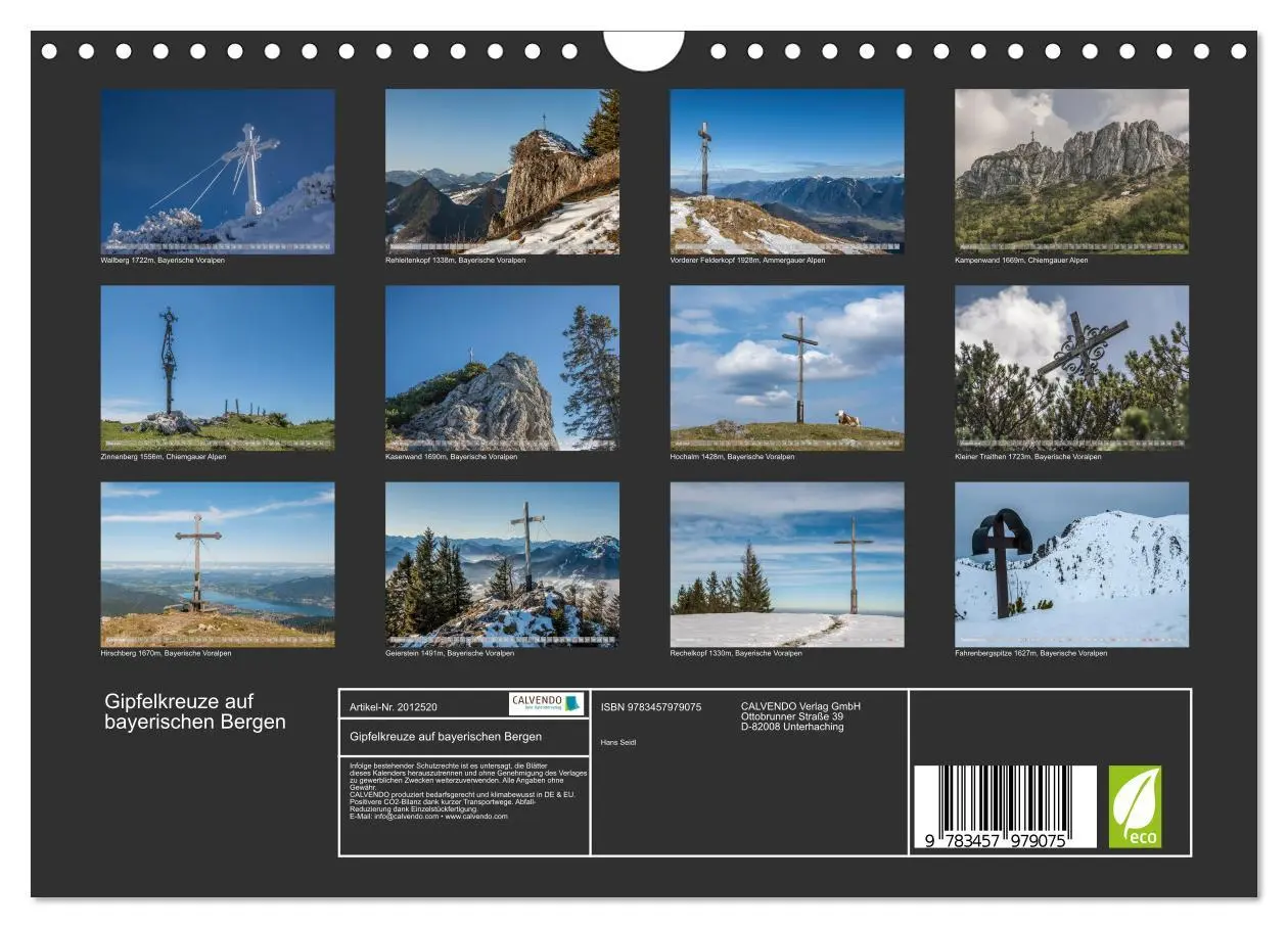 Bild: 9783457979075 | Gipfelkreuze auf bayerischen Bergen (Wandkalender 2026 DIN A4...