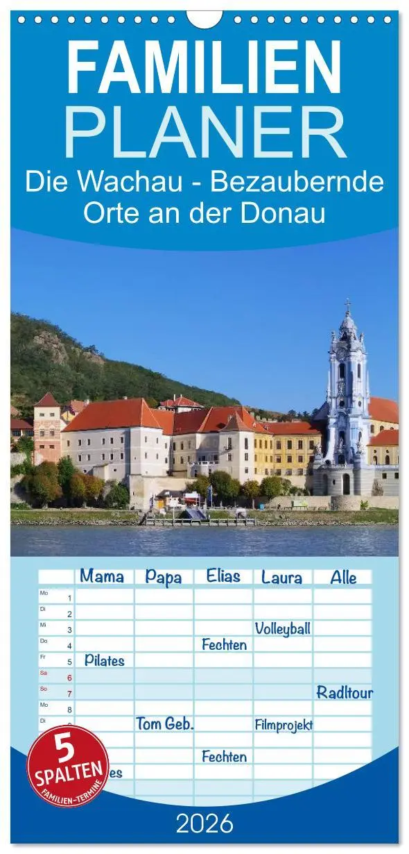 Cover: 9783516519075 | Familienplaner 2026 - Die Wachau - Bezaubernde Orte an der Donau...