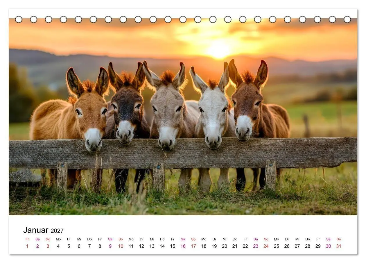 Bild: 9783516759075 | Esel - neugierige Typen (Tischkalender 2027 DIN A5 quer), CALVENDO...