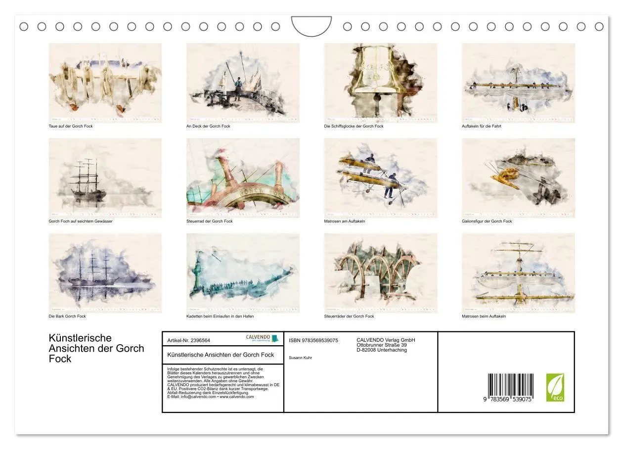 Bild: 9783569539075 | Künstlerische Ansichten der Gorch Fock (Wandkalender 2027 DIN A4...