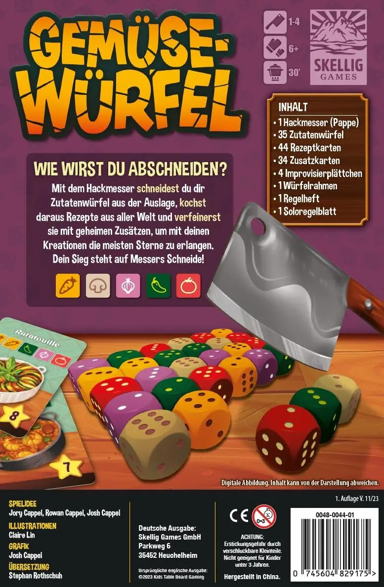 Bild: 745604829175 | Gemüsewürfel | Josh Cappel (u. a.) | Spiel | 0048-0044-01 | Deutsch