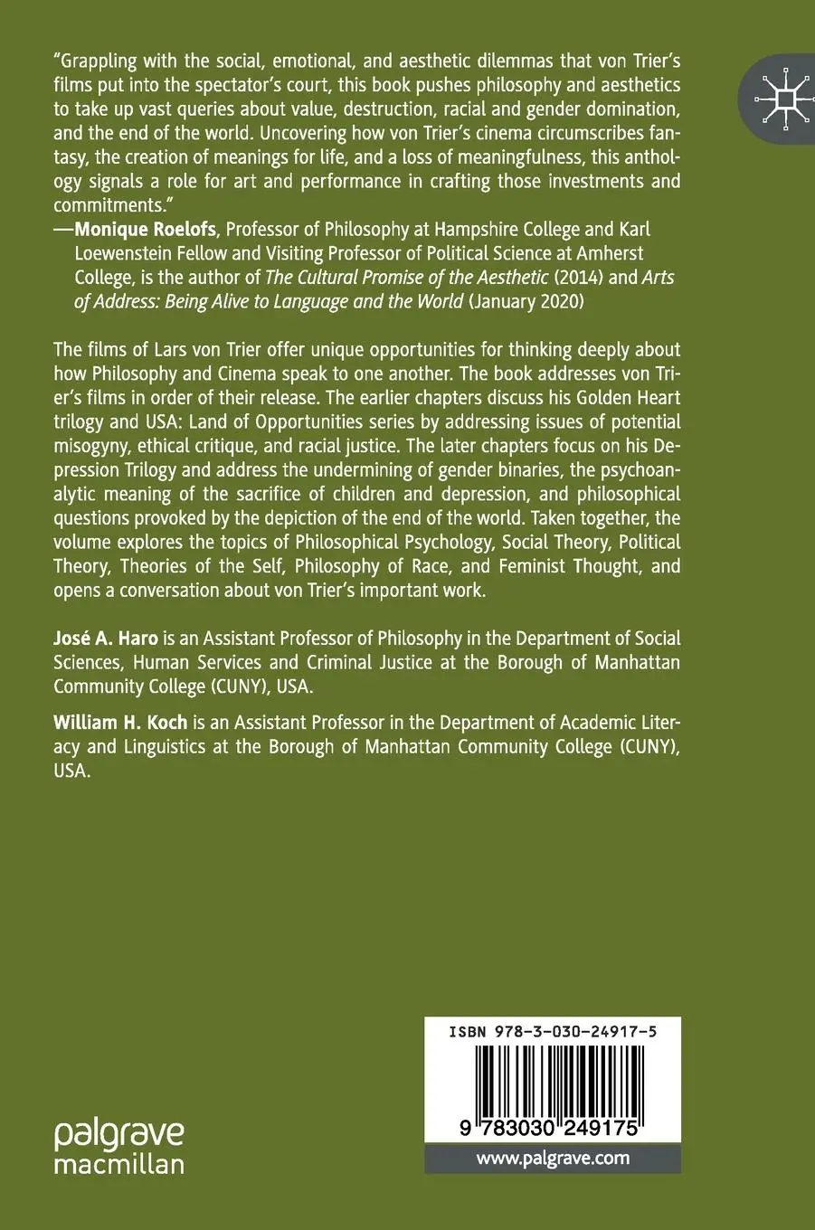 Rückseite: 9783030249175 | The Films of Lars von Trier and Philosophy | William H. Koch (u. a.)