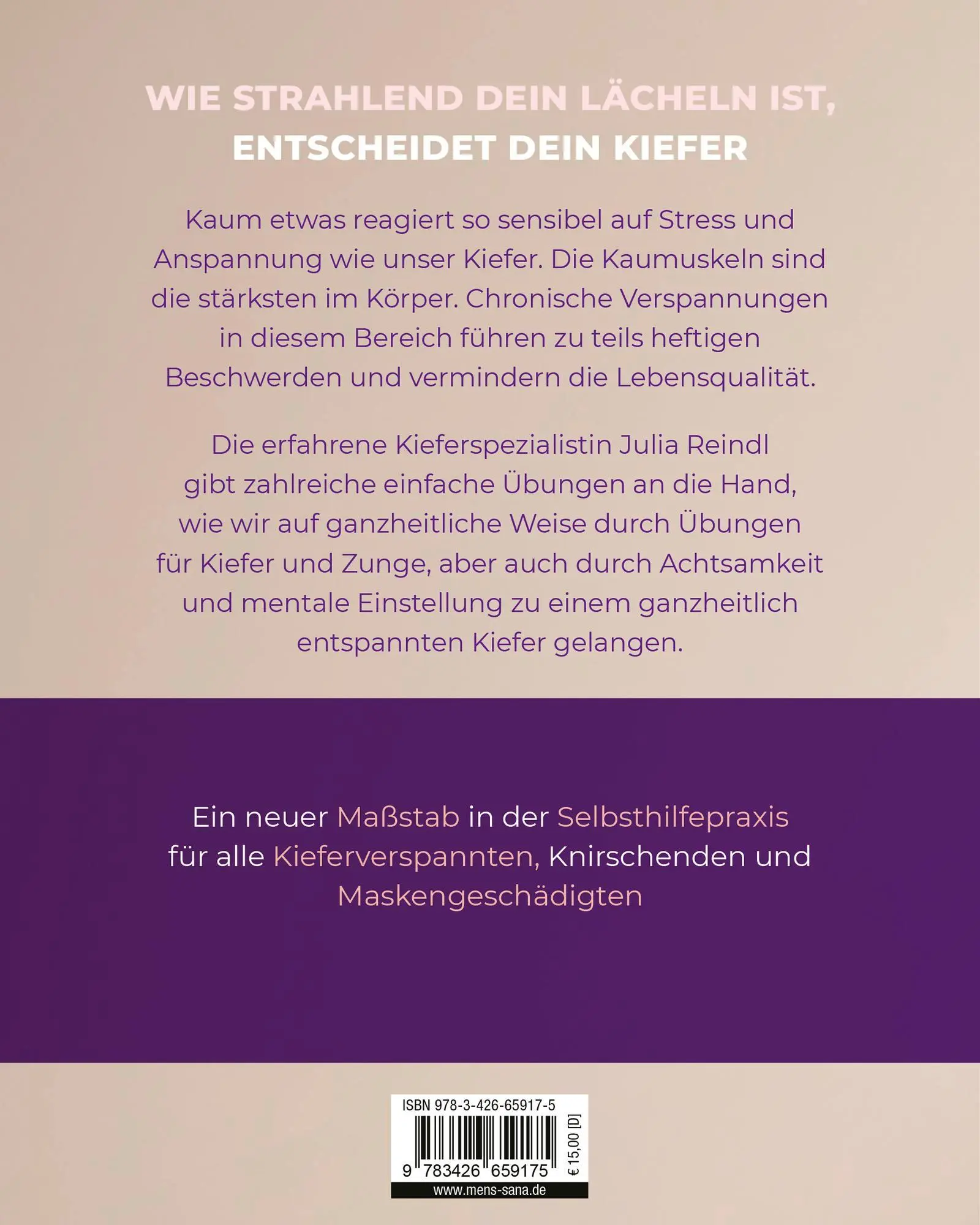 Rückseite: 9783426659175 | Kiefer-Yoga | Julia Reindl | Taschenbuch | 160 S. | Deutsch | 2023