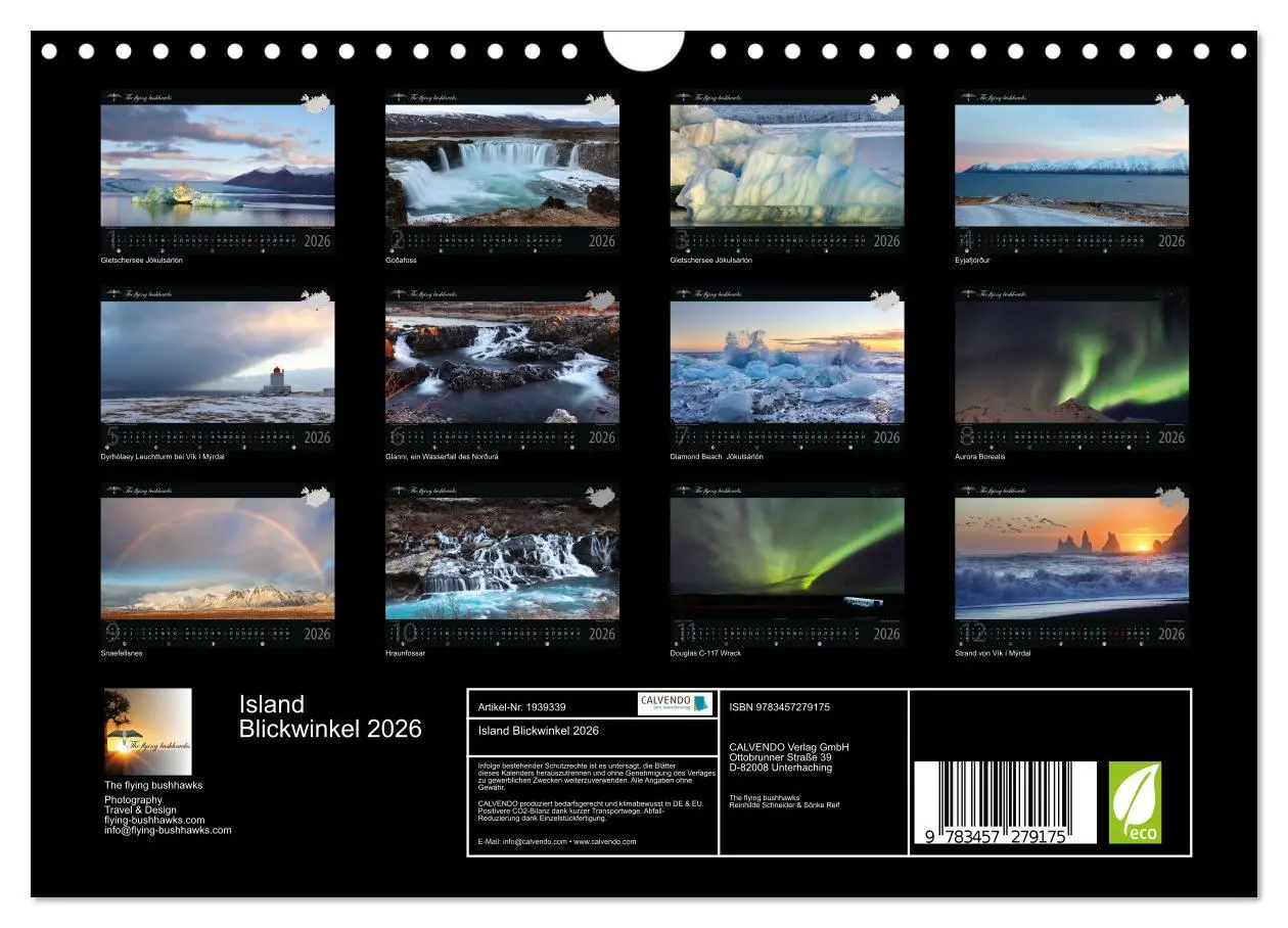 Bild: 9783457279175 | Island Blickwinkel 2026 (Wandkalender 2026 DIN A4 quer), CALVENDO...